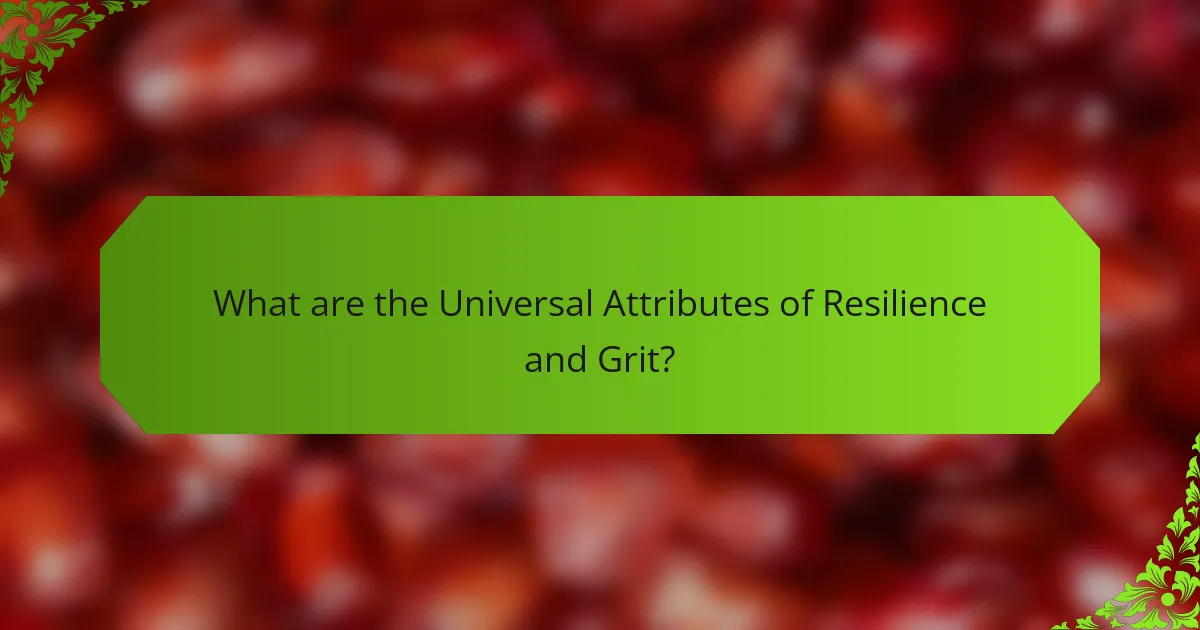 What are the Universal Attributes of Resilience and Grit?