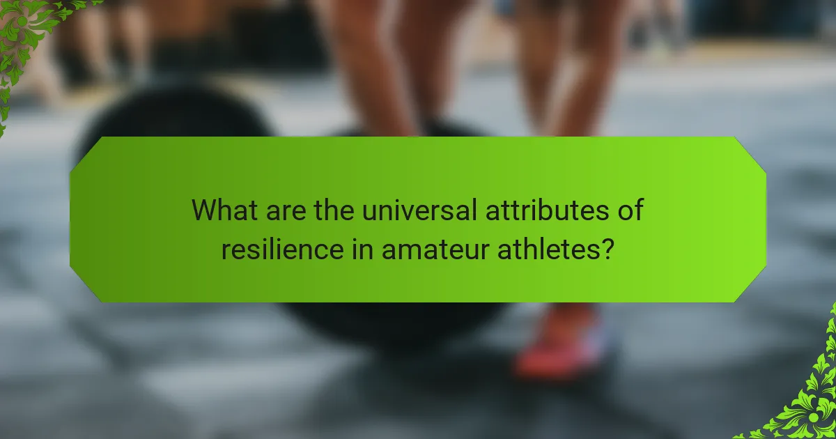 What are the universal attributes of resilience in amateur athletes?