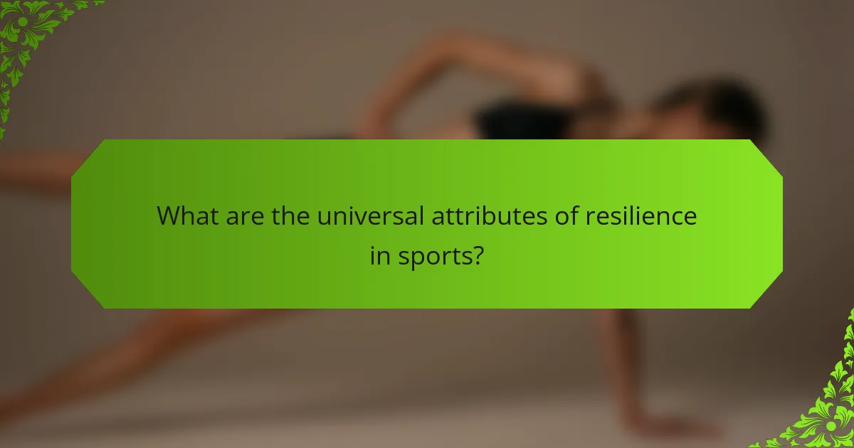 What are the universal attributes of resilience in sports?