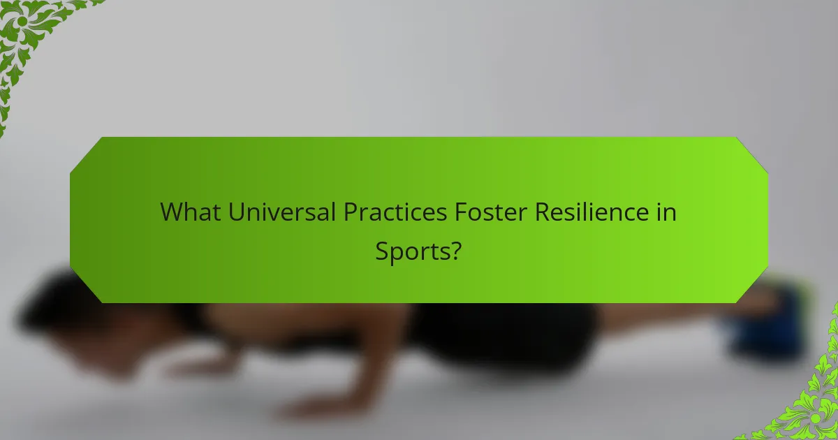 What Universal Practices Foster Resilience in Sports?