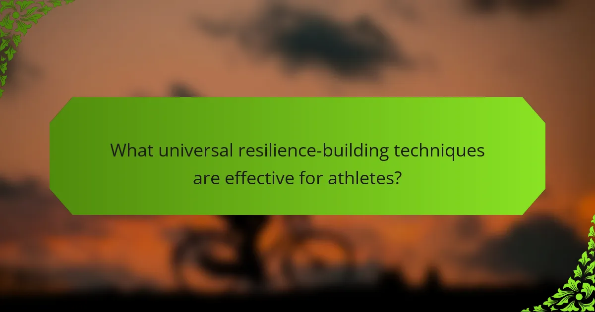 What universal resilience-building techniques are effective for athletes?